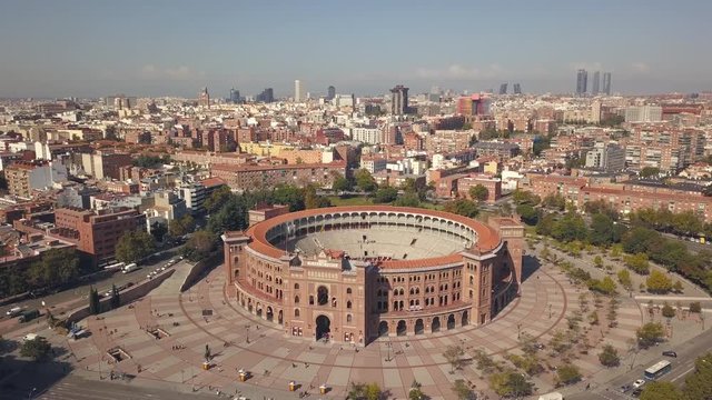 Aerial view of Plaza de Toros in Madrid