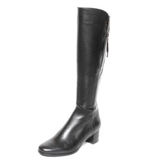 Women's demi-season high boots isolated on white background