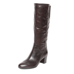 Women's demi-season high boots isolated on white background