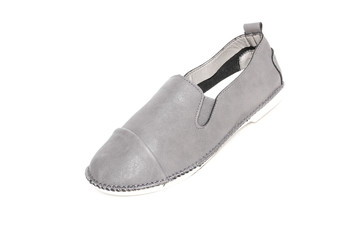 Women's moccasinse shoes leather isolated on white background