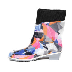 Women's rain boots isolated on white background