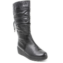 Women's demi-season high boots isolated on white background