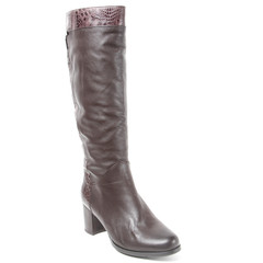 Women's demi-season high boots isolated on white background