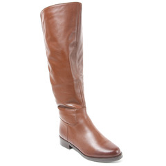 Women's demi-season high boots isolated on white background