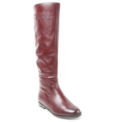 Women's demi-season high boots isolated on white background