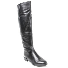 Women's demi-season high boots isolated on white background