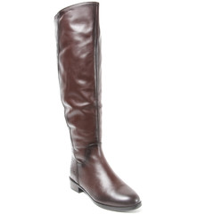 Women's demi-season high boots isolated on white background