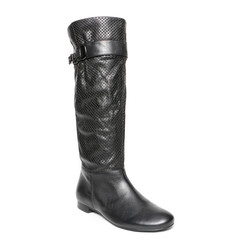 Women's demi-season high boots isolated on white background