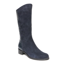 Women's demi-season high boots isolated on white background