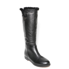 Women's demi-season high boots isolated on white background