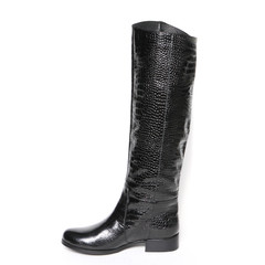 Women's demi-season high boots isolated on white background