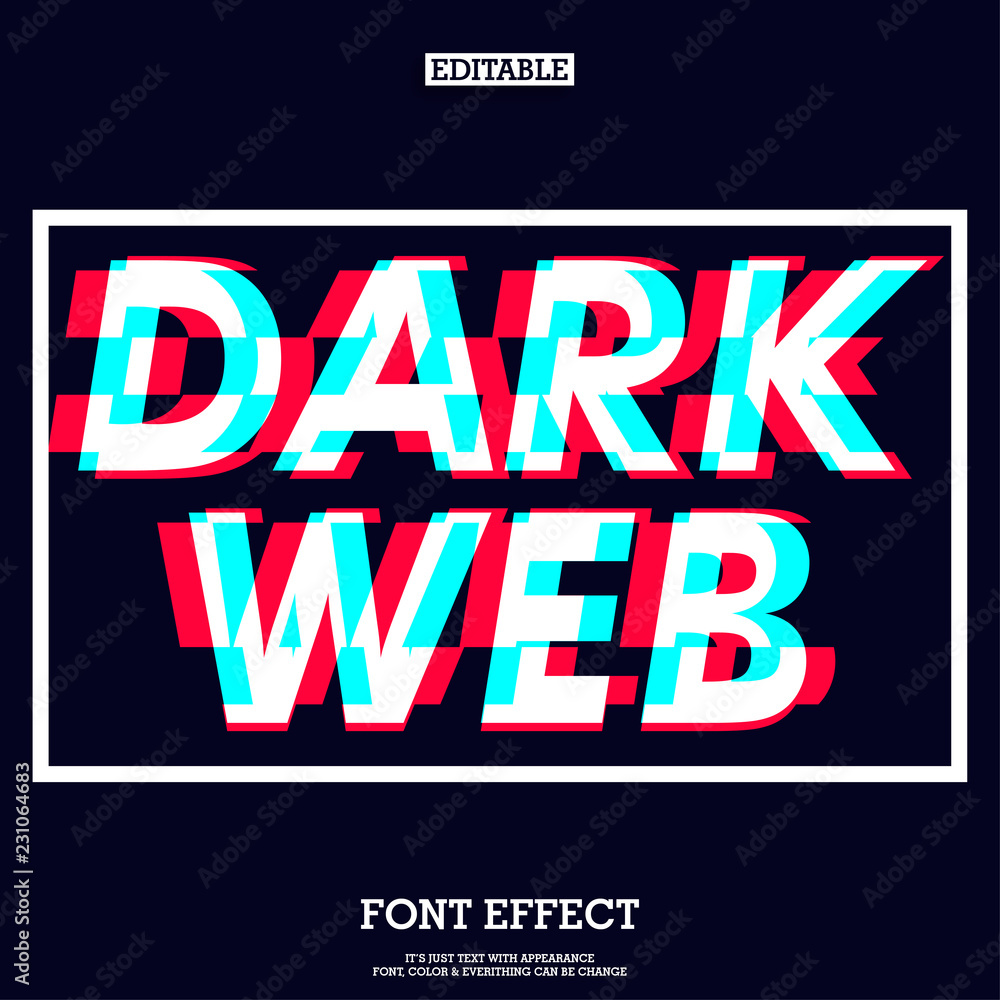 Fototapete dark web font effect with futuristic glitch sign