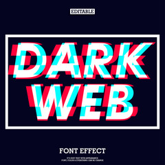dark web font effect with futuristic glitch sign 