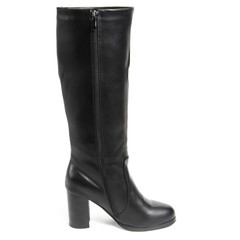 Women's demi-season high boots isolated on white background