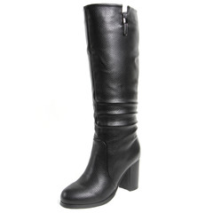 Women's demi-season high boots isolated on white background