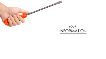 Screwdriver in hand pattern on white background isolation