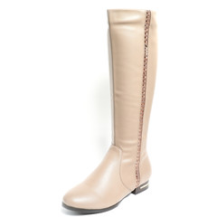 Women's demi-season high boots isolated on white background