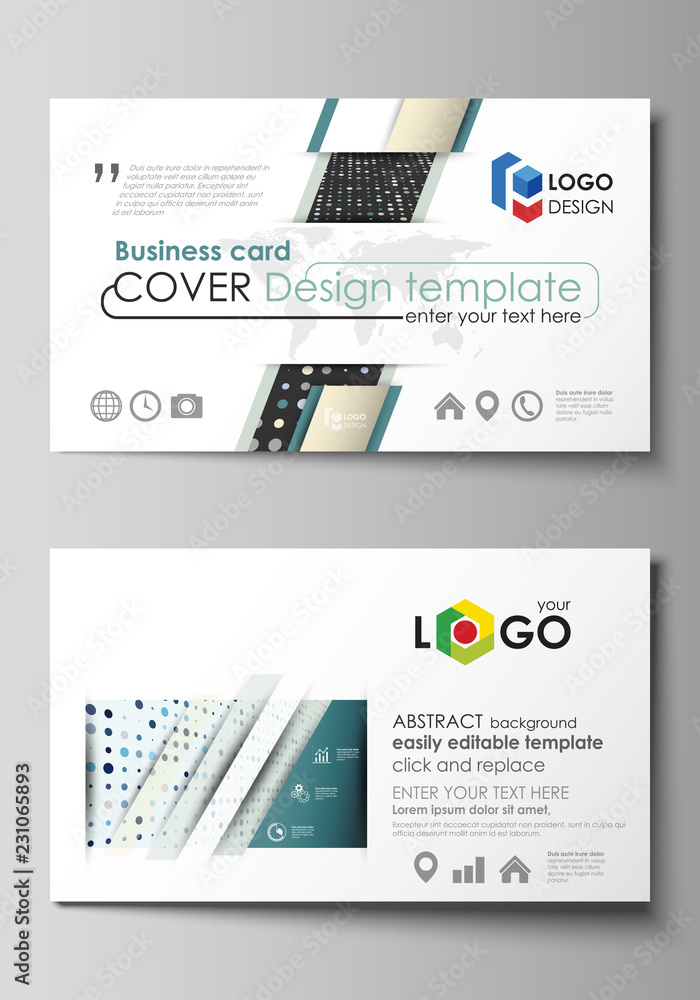 Aufkleber business card templates. easy editable layout, abstract template. soft color dots with illusion of d