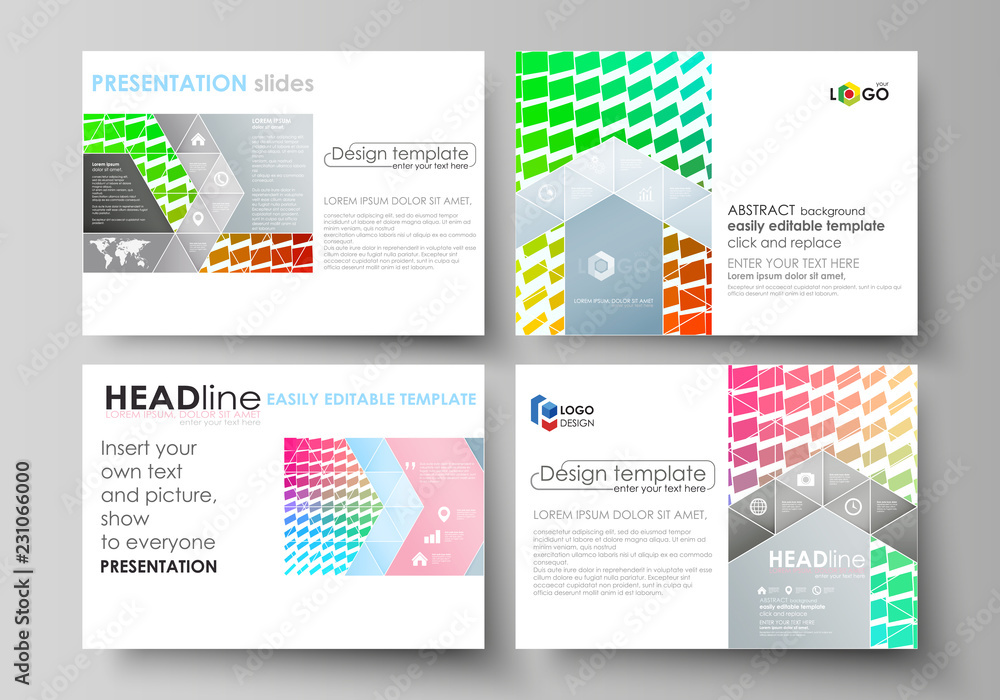 Poster set of business templates for presentation slides. easy editable vector layouts in flat design. colo