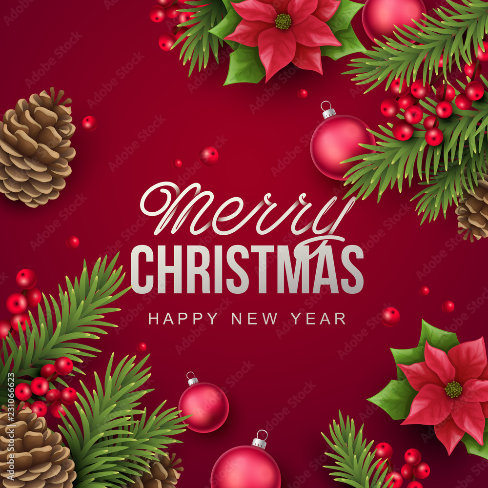 Wall mural merry christmas background