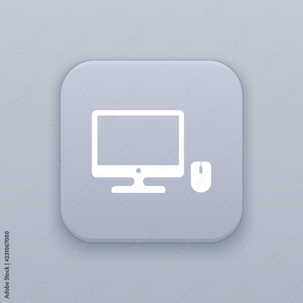 Poster monitor and mouse button, best vector