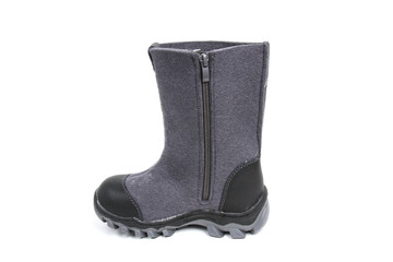 Winter boot's shoe for kid on white background