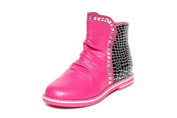 Winter boot's shoe for kid on white background