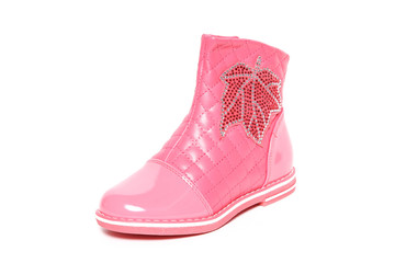 Winter boot's shoe for kid on white background