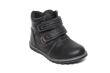 Mans demi-season leather shoes isolated on wthite