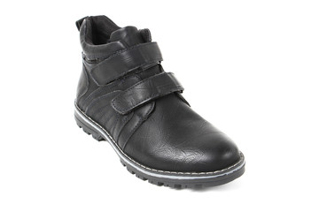 Mans demi-season leather shoes isolated on wthite