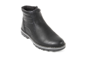 Mans demi-season leather shoes isolated on wthite