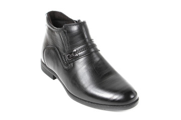 Mans demi-season leather shoes isolated on wthite