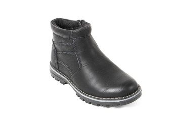 Mans demi-season leather shoes isolated on wthite