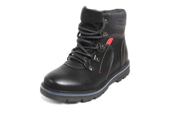 Mans demi-season leather shoes isolated on wthite