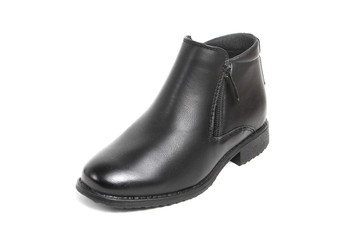Mans demi-season leather shoes isolated on wthite