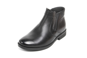 Mans demi-season leather shoes isolated on wthite