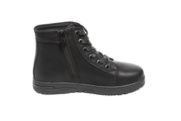 Mans demi-season leather shoes isolated on wthite