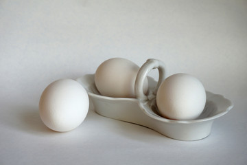 eggs in a porcelain dish