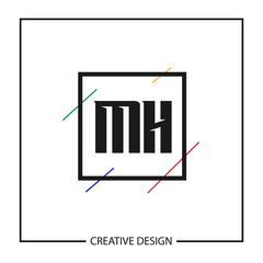 Initial Letter MH Logo Template Design Vector Illustration