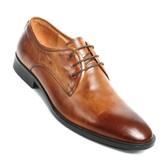 Office leathers man shoes isolated on white