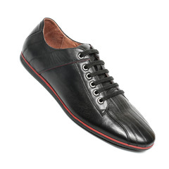 Office leathers man shoes isolated on white