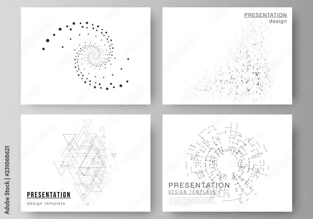 Poster the minimalistic abstract vector illustration of the editable layout of the presentation slides desi