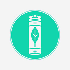 Green energy battery vector icon sign symbol