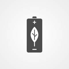 Green energy battery vector icon sign symbol