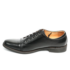 Office leathers man shoes isolated on white