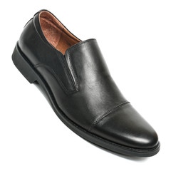 Office leathers man shoes isolated on white