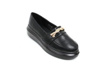 Women's demi-season shoes leather isolated on white background