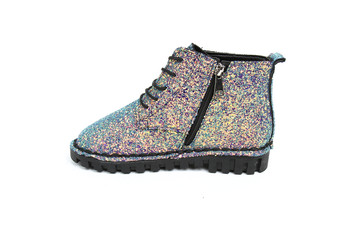 Women's demi-season shoes leather isolated on white background