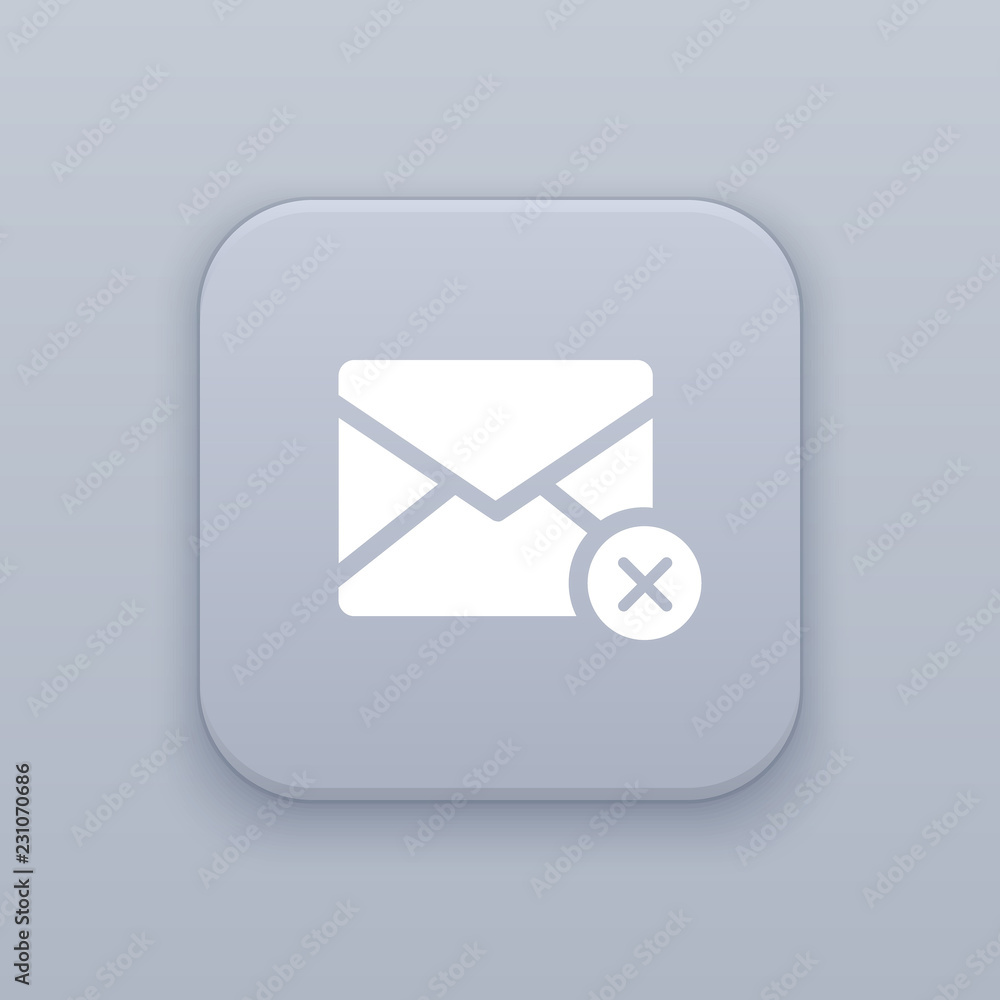 Poster mail delete, e-mail delete button, best vector