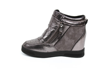 Women's demi-season shoes leather isolated on white background